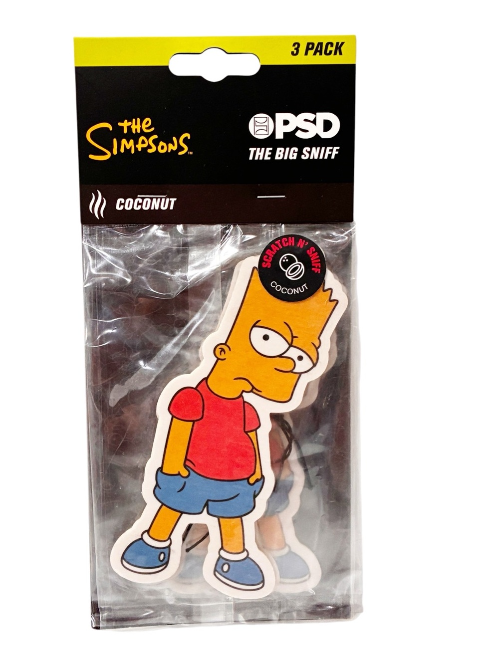 Big Sniff El Barto AF Air Freshener Hanging 3Pk Coconut Scent Bart Simpson NEW